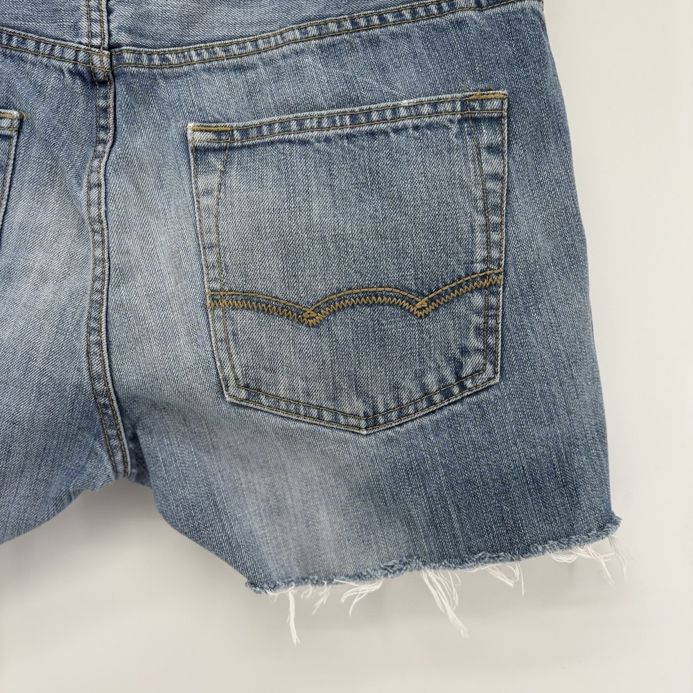 American Eagle Mens Distressed Cut Off Denim Shorts Blue Size 33 Slim Straight - Picture 9 of 13